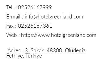 Hotel Greenland iletiim bilgileri